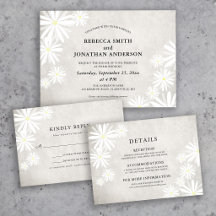 Simple White Daisies Rustic Boho Wedding