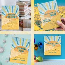 Here Comes Son Sunshine Blue Ray Boy Baby Shower