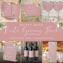 Dusty Rose Floral Greenery Wedding Suite