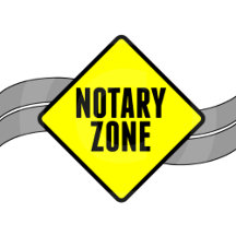 Notary Zone Yellow Road Sign