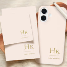 Monogram | Simple Elegant Initials Blush Pink Gold