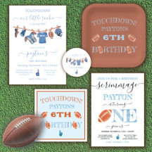Football Birthday Invitations & Party Supplies