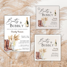 Boots And Bubbly Boho Pampas Grass Bridal Shower