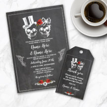 Skull Chalk Red Rose Collection