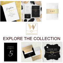 Elegant Gold Black and White Wedding Suite