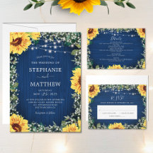 Sunflower Babys Breath Lights Navy