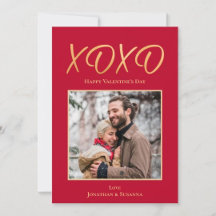 XOXO Happy Valentine's Day Photo Holiday Card
