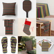 Gold Green And Red Christmas Candy Stripes 