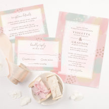 Chic Pink Pastel Modern Art Wedding Collection
