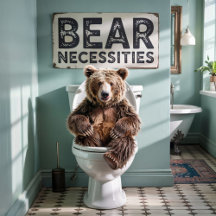 Funny animal bathroom art