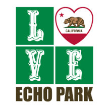 Love Echo Park California State Flag Heart
