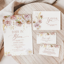 Garden flowers boho baby shower collection