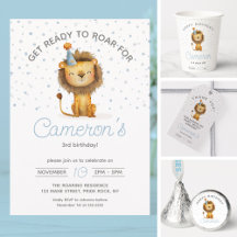Celebrate with a Roar! Lion Birthday Invitation