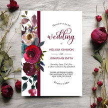 BOHO FLORAL BURGUNDY WEDDING COLLECTION