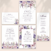 Boho Mauve and Lilac Floral Wedding Collection