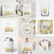 Yellow and Orange Meadow Wildflowers Bridal Shower