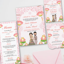 Elegant Pink Lotus Lanterns Indian Wedding Event