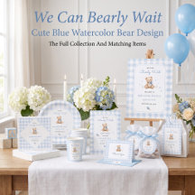 We Can Bearly Wait Blue Bear Baby Shower Suite