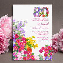 80th Birthday Invitations - Full Invite Collection