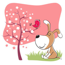 Little Puppy listens to the Bird's Spring Song