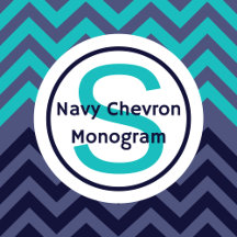 Navy & Teal Chevron Monogram