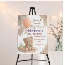  Teddy Bear floral Baby Shower in,vite, supplies  