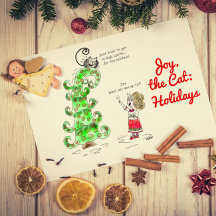 Joy, the Cat in High Spirits for Christmas