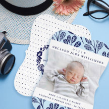 Baby Boy Birth Announcement Photo Cards