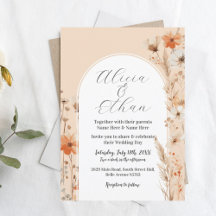 Wedding Boho Peach Floral Bohemian 