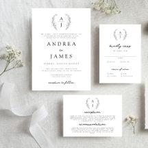 Monogram Floral Crest Wedding Collection