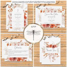 Boho Burnt Orange Floral Arch Monogram White