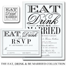 Eat, Drink & Be Married Modern Black/White Wedding
