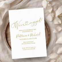 Gold Cute Heart Script Engagement Collection