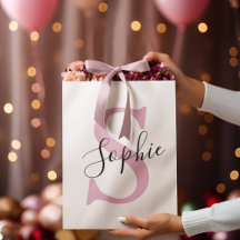Modern Personalized Name Monogram Pink