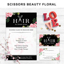 Matching items: Floral Scissors Logo Hair Salon