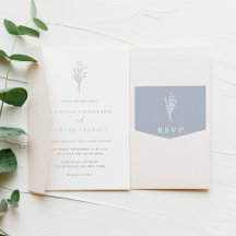 Dusty Blue Minimalist Botanical Wedding Collection