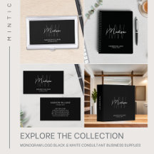 Monogram Logo Black Consultant Business Supplies