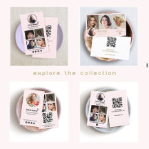 Pink Instagram Social Media Photo Cards QR Code
