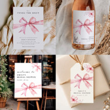 Pink Bow Tying the Knot Bridal Shower