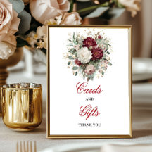 Blush Burgundy Bridal Shower Tabletop Signs 236G