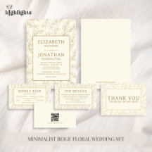 Minimalist Floral Frame Wedding Set