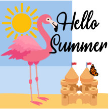 Hello Summer Pink Flamingo Design - Part 1