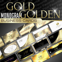 Gold Monogram Business Cards Classy Golden Glamour