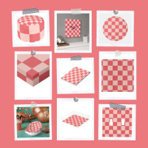 Pink Red Checkered Gingham Pattern Home Decor