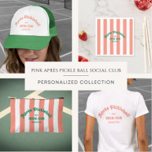 Retro Après Pickle Ball Social Club Pink Stripe