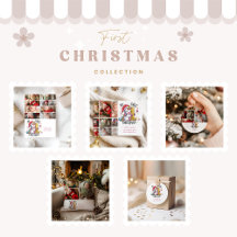 1st Baby Christmas  Pink Gold Unicorn