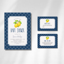 Lemon Bow Navy Blue Diamond