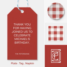 Large Check Red Gingham Party | Casual Party Set