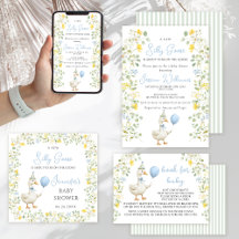 Little Silly Goose Wildflower Baby Boy Shower 