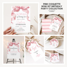 Pink Coquette Bow 1st Birthday Party